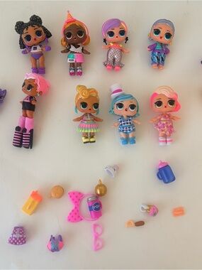 L.O.L. Surprise! Dolls Set with Pink, Purple, Blue and Gold Accents